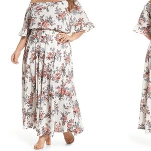 NWT Off Shoulder White Floral Maxi Dress Plus 18